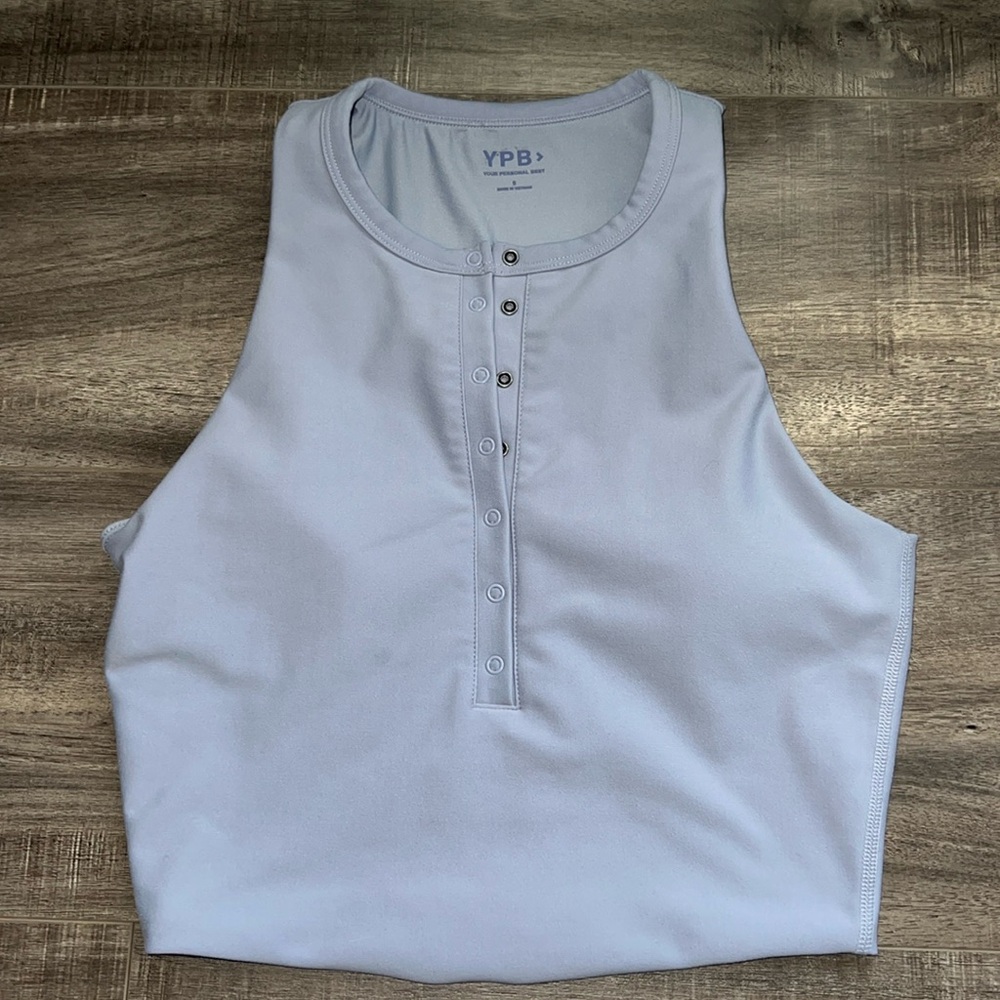 YPB sculptLUX Plunge Henley Slim Tank